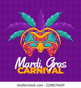 Máscara ilustración Diseño vectorial, dibujo de la máscara del día del festival mardi gras