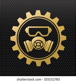 Mask industry design,golden concept,clean vector