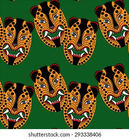 mask jaguar pattern of the Aztecs of ancient Mexico