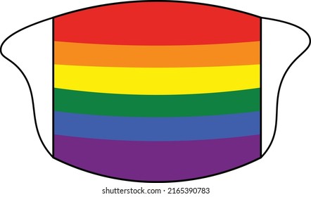 Mask LGBTQ Color Vector Front View
