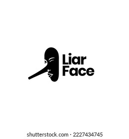 mask liar face long nose logo design vector