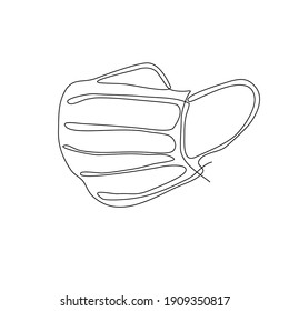 Mask line art vector illustration