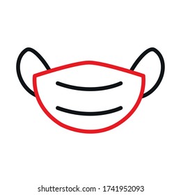 mask line bicolor style icon design of Medical care and covid 19 virus theme Vector illustration