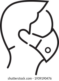 Mask line icon - vector