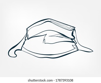 mask line one art isolated vector illustration