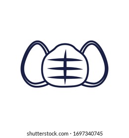 mask line style icon design of Medical care health emergency aid exam clinic and patient theme Vector illustration