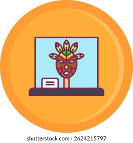 Mask Line vector Icon Design