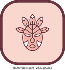 Mask Line vector Icon Design