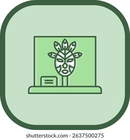 Mask Line vector Icon Design
