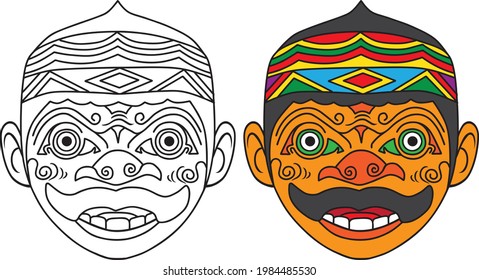 Mask  line vector illustration isolated on white background.Masquerade Mask.dance mask