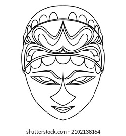 mask line vector illustration,isolated on white background,top view