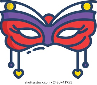 Mask linear color illustration icon