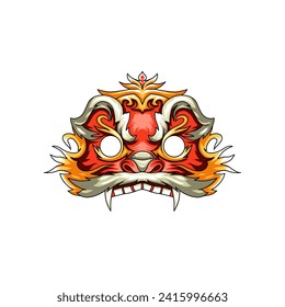La máscara de la ilustración del león 