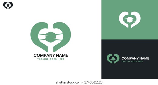 Mask Logo - All elements on this template are editable with vector software
