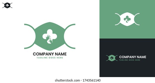 Logotipo de máscara: todos los elementos de esta plantilla se pueden editar con software vector