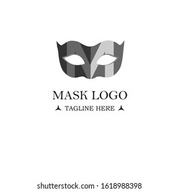 mask logo with a combination of the letter M