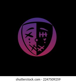 mask logo design for all