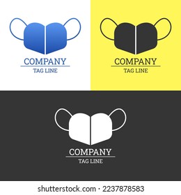 Mask Logo Design With Heart Shape Vector, Suitable For Web, Banner And Business