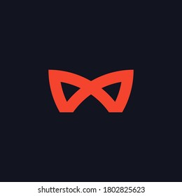 mask logo with flat concept.