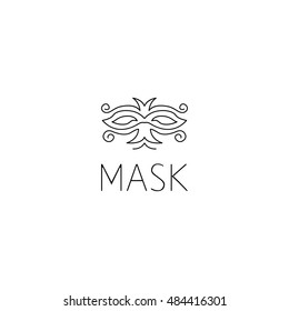mask logo graphic design concept. Editable mask element, can be used as logotype, icon, template in web and print 
