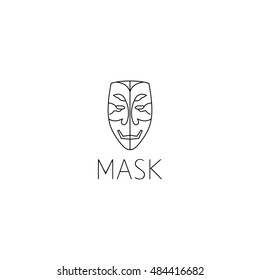 mask logo graphic design concept. Editable mask element, can be used as logotype, icon, template in web and print 