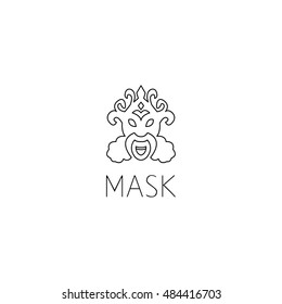 mask logo graphic design concept. Editable mask element, can be used as logotype, icon, template in web and print 
