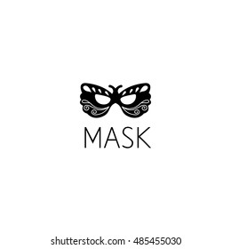 mask logo graphic design concept. Editable mask element, can be used as logotype, icon, template in web and print 