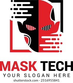 Mask logo with technology look for all Tech needs