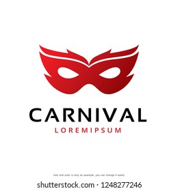 Mask Logo Template Design Vector, Emblem, Concept Design, Creative Symbol, Icon