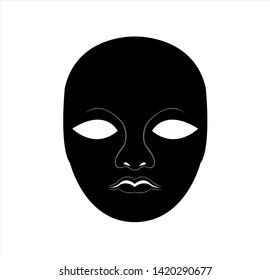 mask logo vector of face masquerade in disguise character for carnival cosmetic and theater fashion