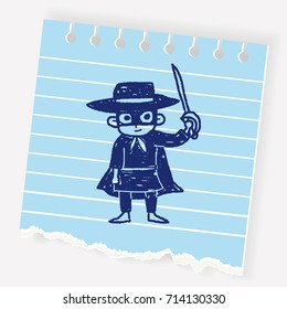 mask man doodle