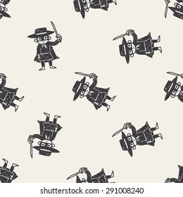 mask man doodle seamless pattern background