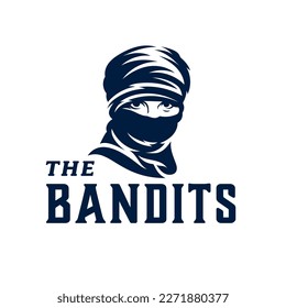 mask man logo. the bandits logo design template