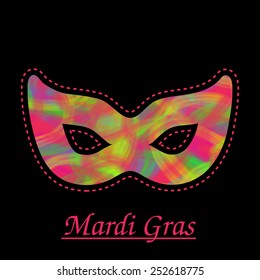 Mask for Mardi Gras festival celebration greeting
