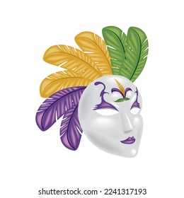mask mardi gras icon isolated