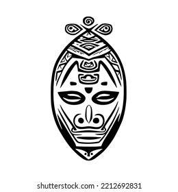 Mask Mayan Tribal Tattoo Design Vector