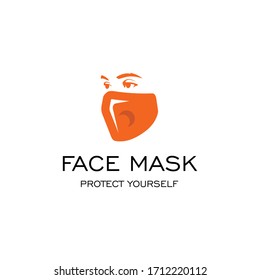 Mask Medical Care Health Concept Danger Virus Infection Epidemic Vector Logo