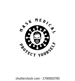 Mask A Medical Logo Design. Awesome Modern Mask  Logo. A Mask  Medical  Logotype.