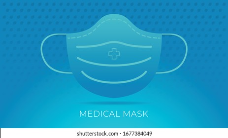 Mask. Medical mask on the blue background