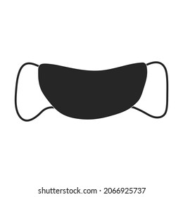 Mask medical vector black icon. Vector illustration protection face of doctor on white background. Isolated black illustration icon of mask medical .