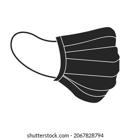 Mask medical vector black icon. Vector illustration protection face of doctor on white background. Isolated black illustration icon of mask medical .
