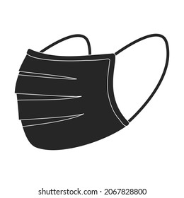 Mask medical vector black icon. Vector illustration protection face of doctor on white background. Isolated black illustration icon of mask medical .