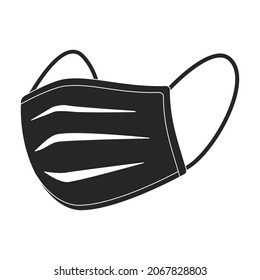 Mask medical vector black icon. Vector illustration protection face of doctor on white background. Isolated black illustration icon of mask medical .