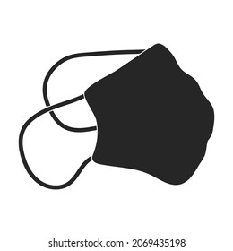 Mask medical vector black icon. Vector illustration protection face of doctor on white background. Isolated black illustration icon of mask medical .