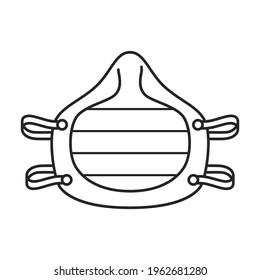 Mask medical vector outline icon. Vector illustration mask medical on white background. Isolated outline illustration icon of pr.otection fase.