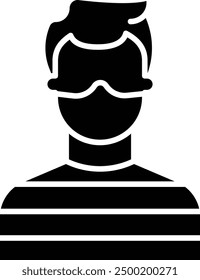 Mask Men solid glyph vector illustration