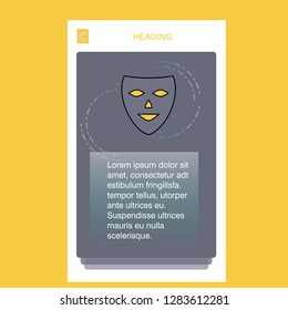 Mask mobile vertical banner design design. Vector