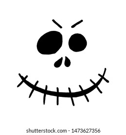 Mask of a monster with black empty eyes.