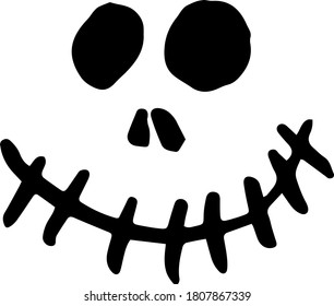 Mask of a monster with black empty eyes.