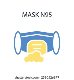 mask n95 icon. vector.Editable stroke.linear style sign for use web design,logo.Symbol illustration.